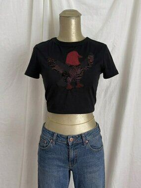 Upcycled Patchwork Pigeon Tee XS